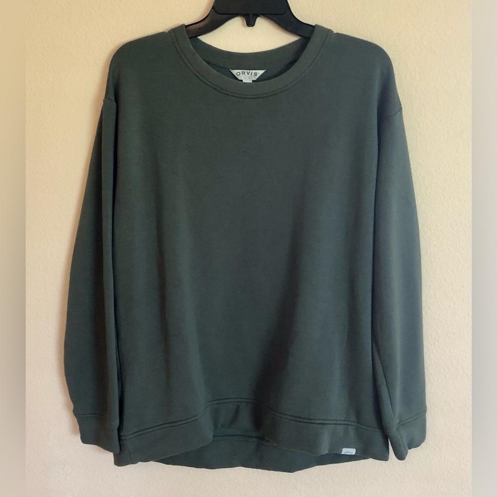 Orvis Womens Green Pullover Buttery Soft Crewneck Sweatshirt, Size M